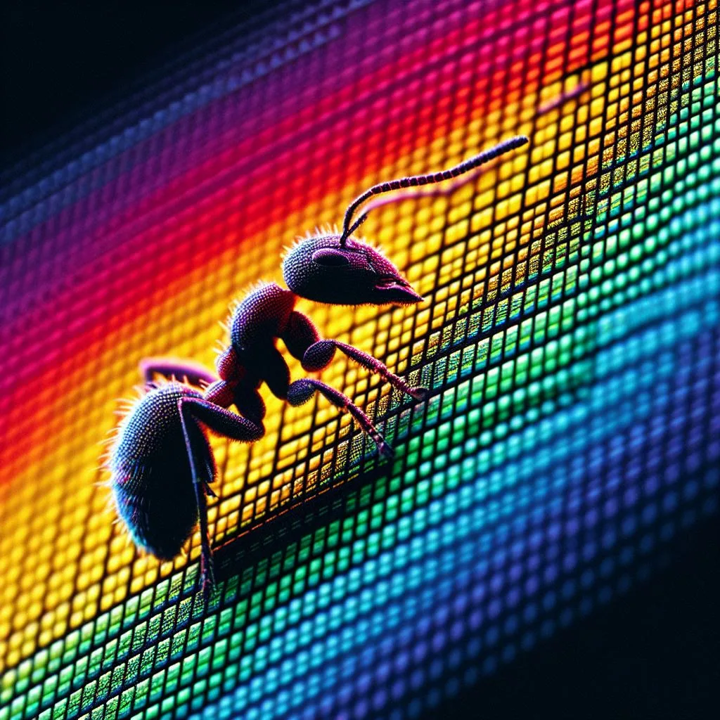 Ant from Computer Monitor Screen