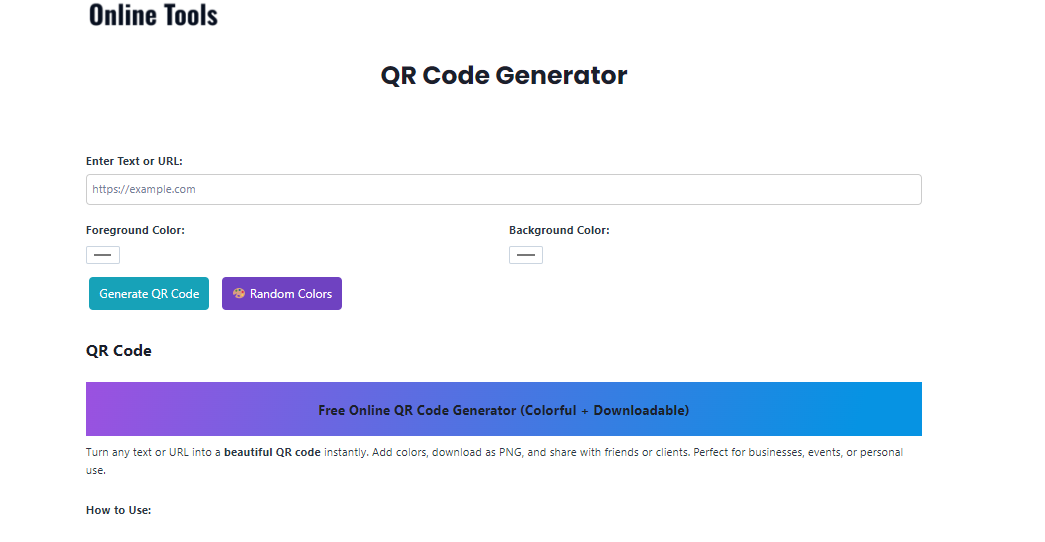 The Online-Tools.io QR Code Generator